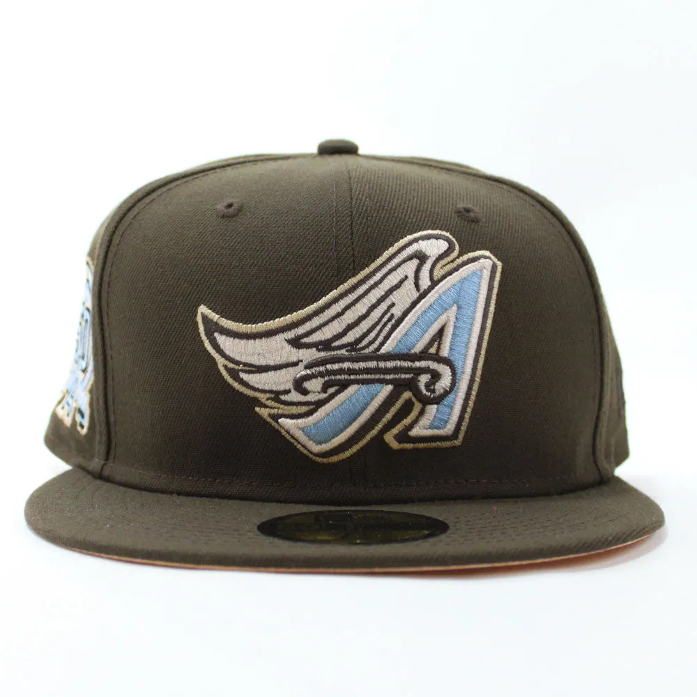 Anaheim Angels 50th Anniversary New Era 59Fifty Fitted Hat (Walnut Peach Under Brim)