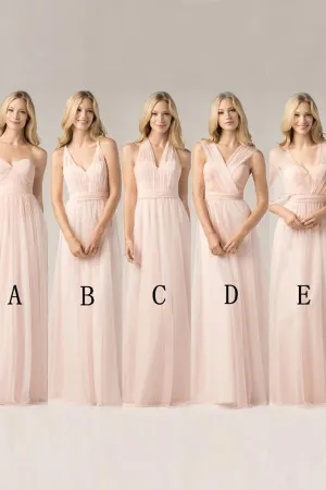 Anneprom A-line Bridesmaid Dresses Chiffon Sweetheart Long Bridesmaid Dresses APB0108