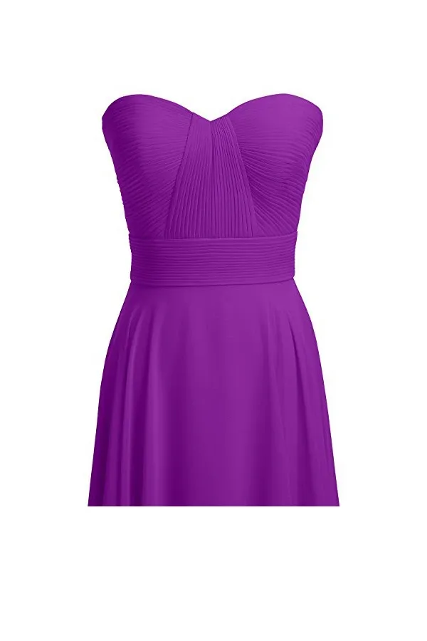 Anneprom A-Line Chiffon Bridesmaid Dress Floor Length Prom Evening Gown APB0038