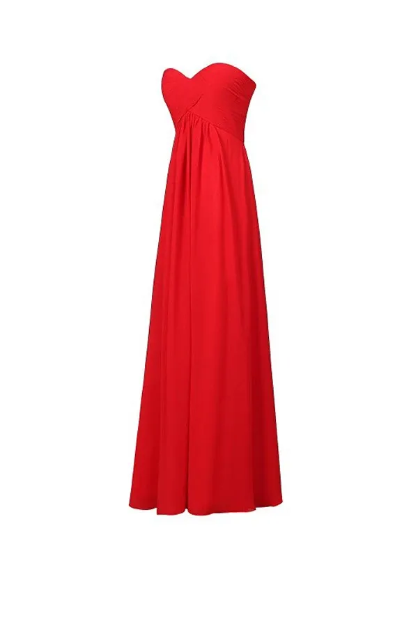 Anneprom A-Line Chiffon Sweetheart Bridesmaid Long Evening Gown APB0012