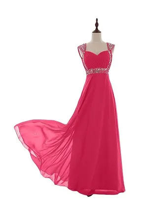 Anneprom Beaded Chiffon Prom Dresses 2020 Long Bridesmaid Party Dresses APB0045
