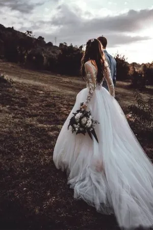 Anneprom Marvelous Ball Gown Wedding Dresses Appliqued Tulle Bridal Gowns APW0374