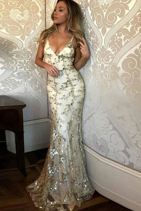 Anneprom Mermaid Spaghetti Straps Tulle Prom/Evening Dress With Appliques APP0317
