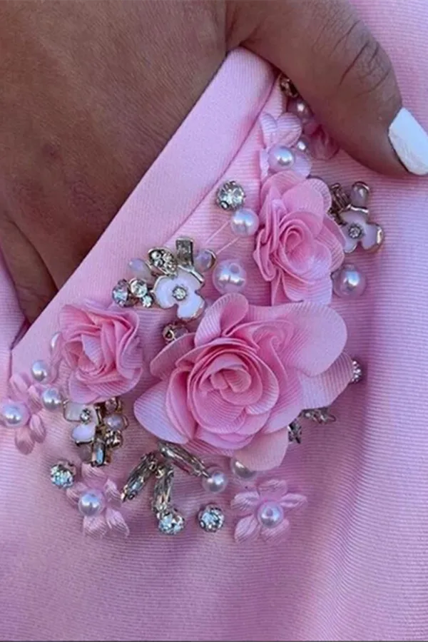 Anneprom Pink Satin A line Spaghetti Straps Prom Dresses, Party Dress With Pockets APP0539