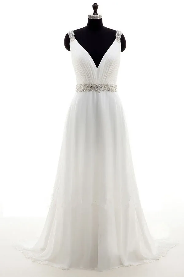 Anneprom Romantic A-Line Scoop Neckline Cap Sleeves Wedding Dresses APW0079