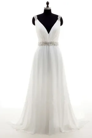 Anneprom Romantic A-Line Scoop Neckline Cap Sleeves Wedding Dresses APW0079