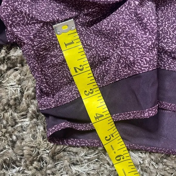 Athleta Womens Shorts Pink Printed Mesh Racer Run Mid Rise Elastic waist 1X