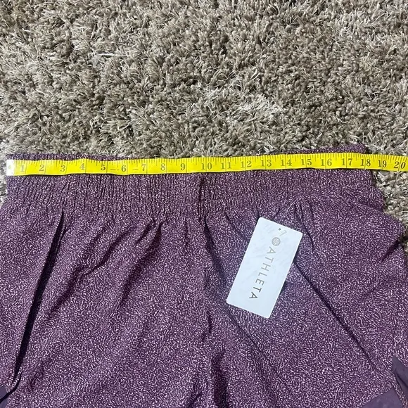 Athleta Womens Shorts Pink Printed Mesh Racer Run Mid Rise Elastic waist 1X