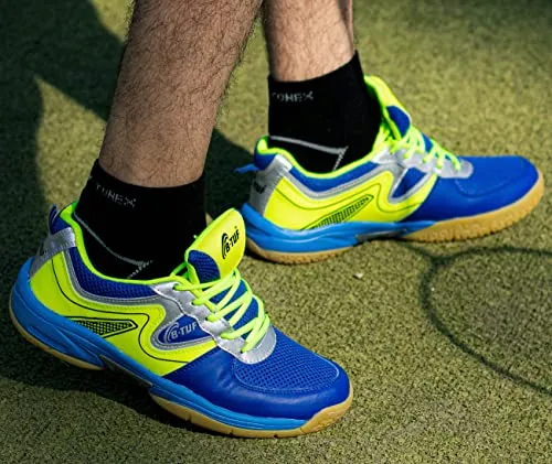 B-TUF Women's Blue Green Badminton Shoe - 7 UK