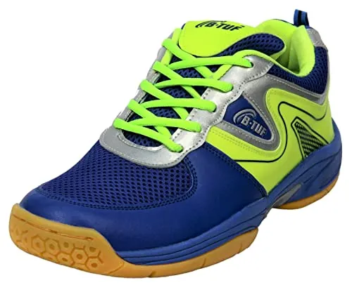 B-TUF Women's Blue Green Badminton Shoe - 7 UK