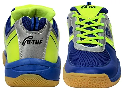 B-TUF Women's Blue Green Badminton Shoe - 7 UK