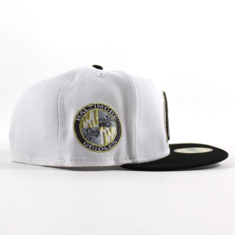 Baltimore Orioles Orioles Patch 59Fifty New Era Fitted Hat (White Black Gray Under Brim)