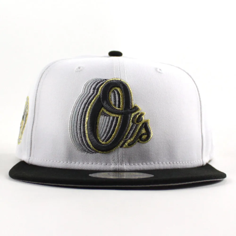 Baltimore Orioles Orioles Patch 59Fifty New Era Fitted Hat (White Black Gray Under Brim)