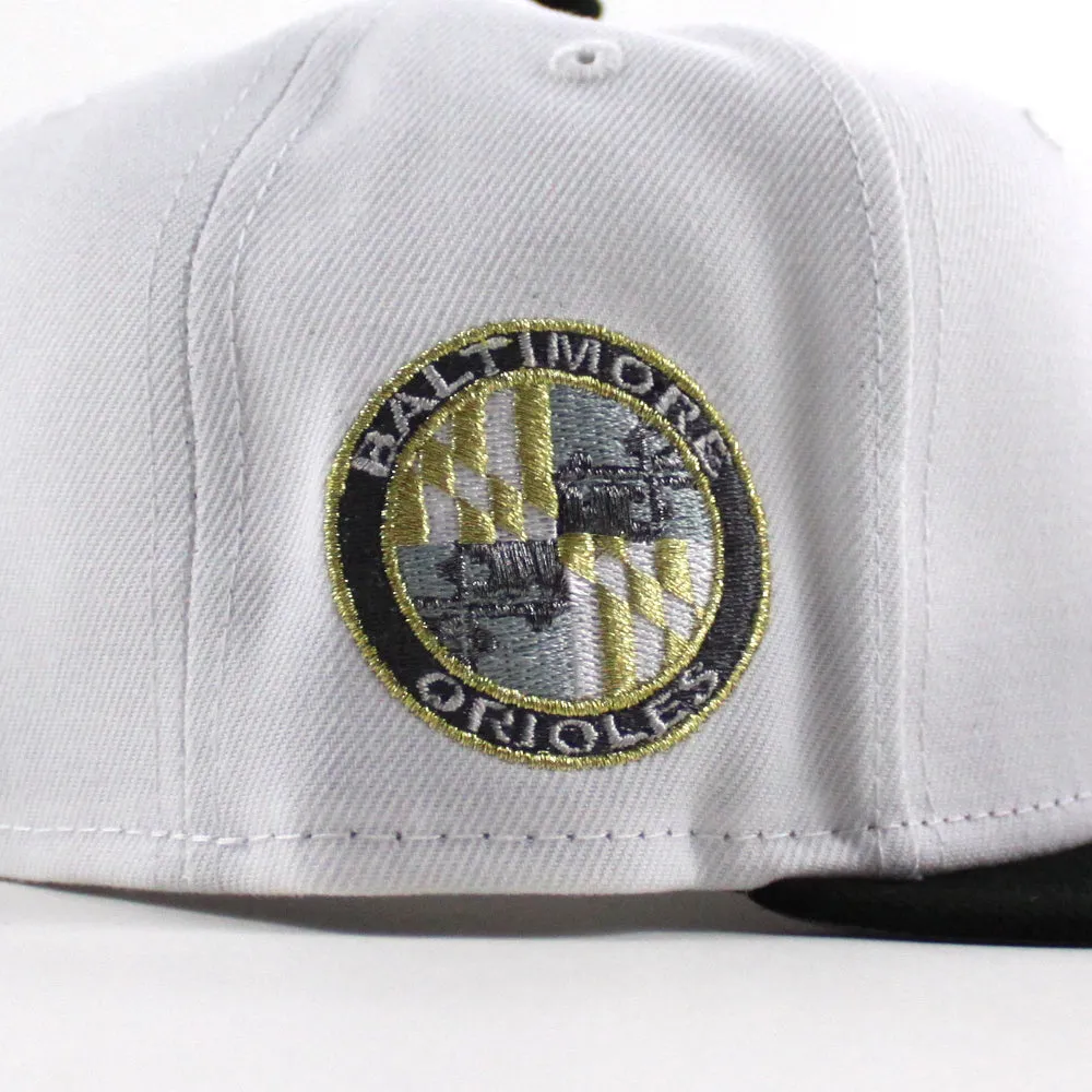 Baltimore Orioles Orioles Patch 59Fifty New Era Fitted Hat (White Black Gray Under Brim)