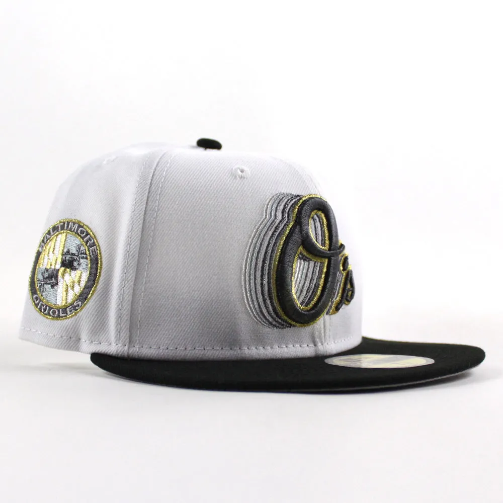 Baltimore Orioles Orioles Patch 59Fifty New Era Fitted Hat (White Black Gray Under Brim)