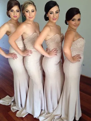 Beading Sweetheart Mermaid Bridesmaid Dresses for Wedding Party