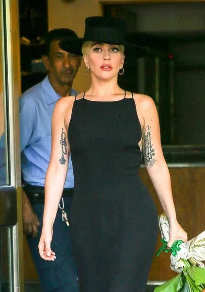 Black Lady Gaga Mermaid Spaghetti Straps Dress Open Back Prom Celebrity Evening Dress New York City