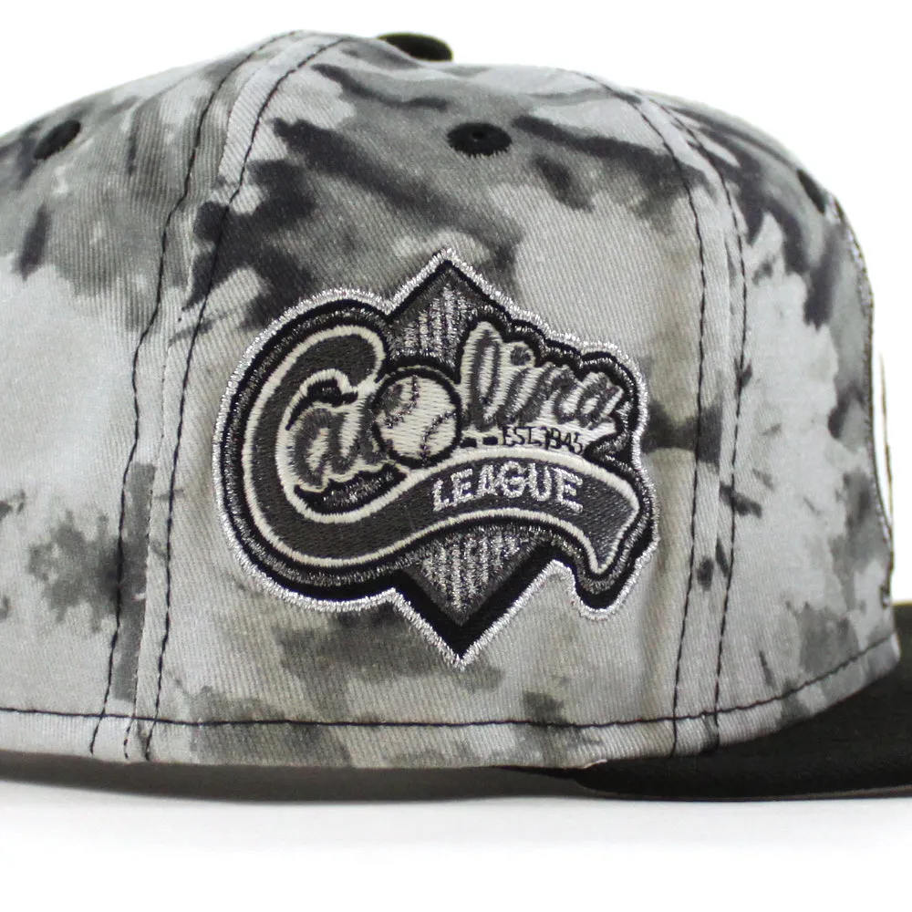 CAROLINA MUDCATS Carolina League New Era 59Fifty Fitted Hat (GRAY TYE DYE Black Gray Under Brim)