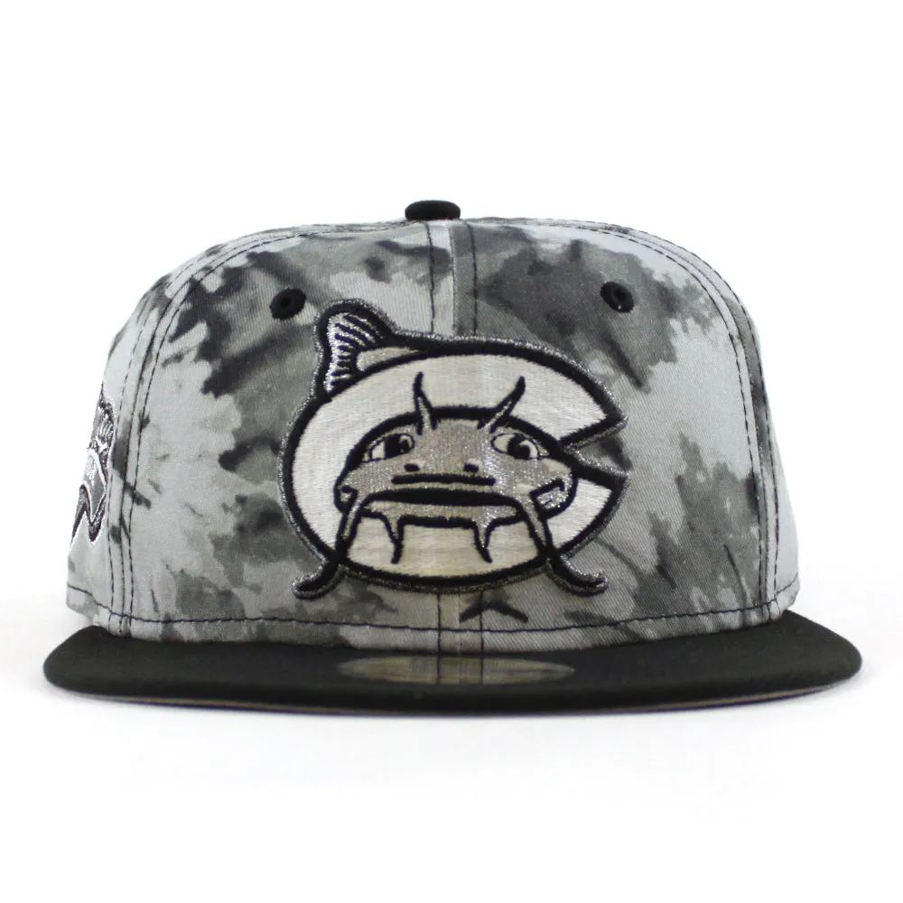 CAROLINA MUDCATS Carolina League New Era 59Fifty Fitted Hat (GRAY TYE DYE Black Gray Under Brim)