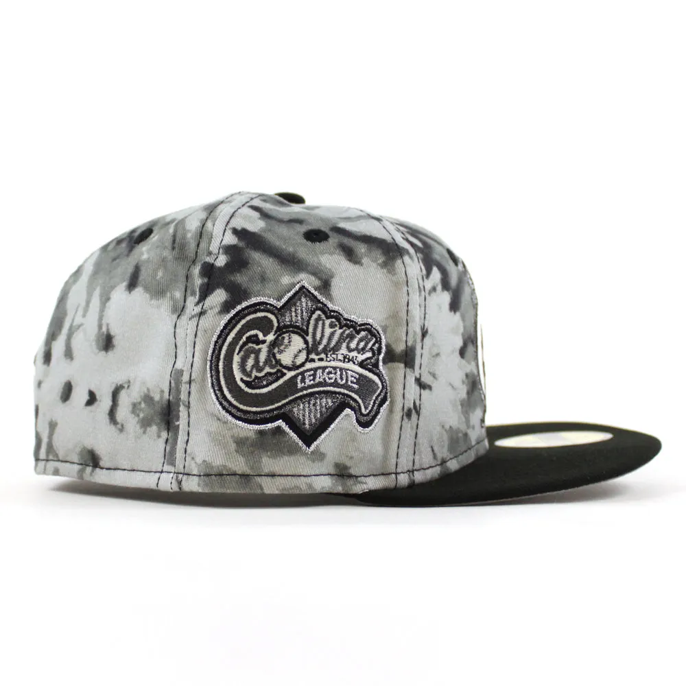 CAROLINA MUDCATS Carolina League New Era 59Fifty Fitted Hat (GRAY TYE DYE Black Gray Under Brim)