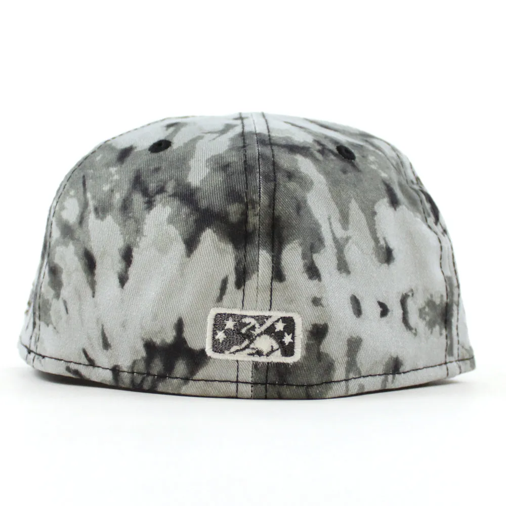 CAROLINA MUDCATS Carolina League New Era 59Fifty Fitted Hat (GRAY TYE DYE Black Gray Under Brim)