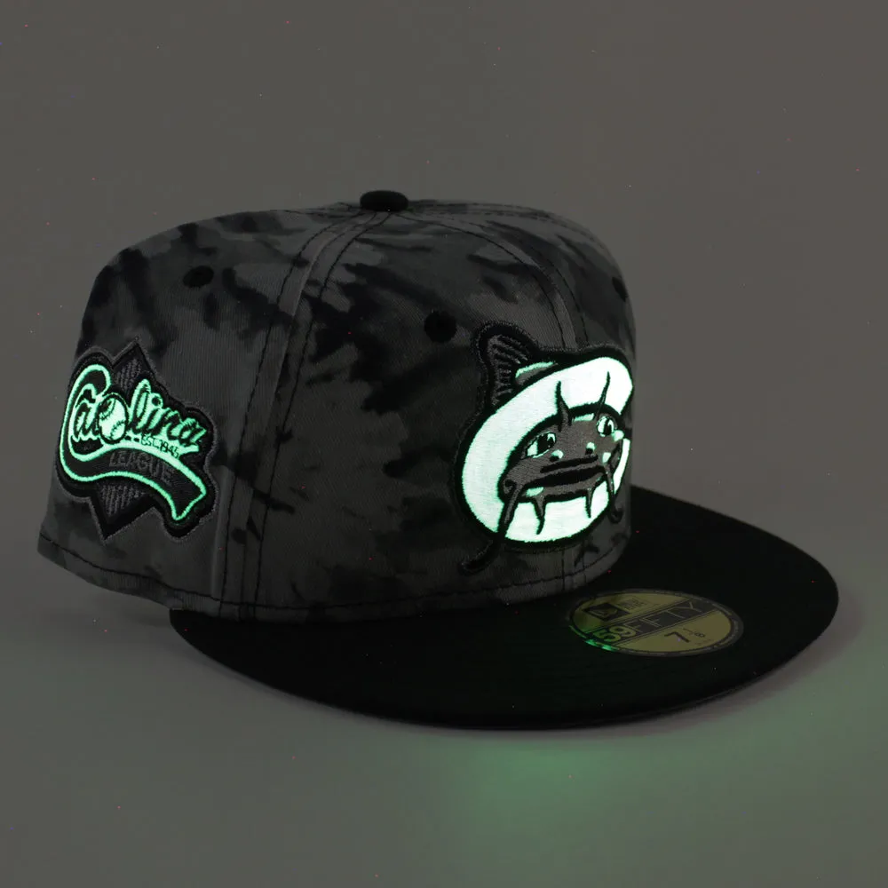 CAROLINA MUDCATS Carolina League New Era 59Fifty Fitted Hat (GRAY TYE DYE Black Gray Under Brim)