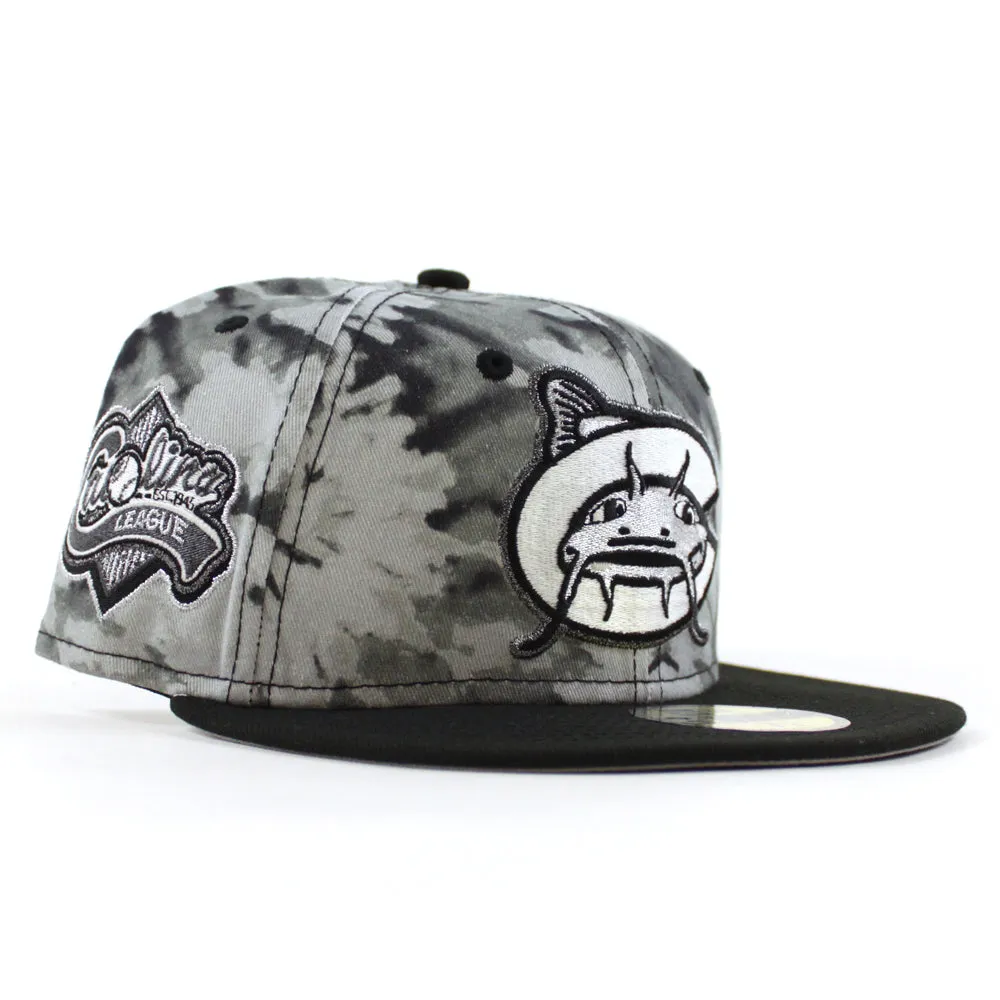 CAROLINA MUDCATS Carolina League New Era 59Fifty Fitted Hat (GRAY TYE DYE Black Gray Under Brim)