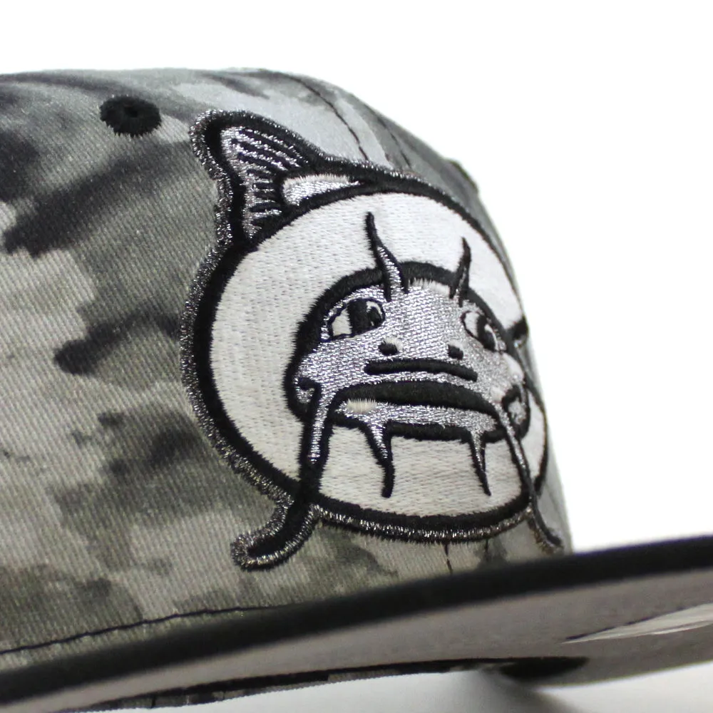 CAROLINA MUDCATS Carolina League New Era 59Fifty Fitted Hat (GRAY TYE DYE Black Gray Under Brim)