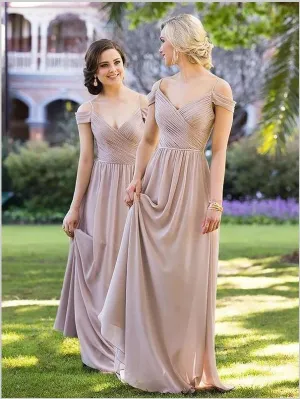 Chiffon Spaghetti Straps Bridesmaid Dresses For Floor Length