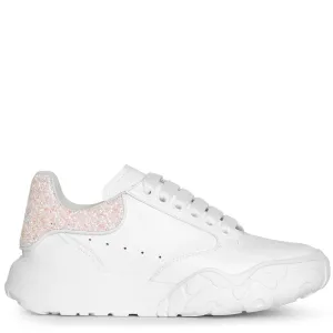 Court white glitter sneakers
