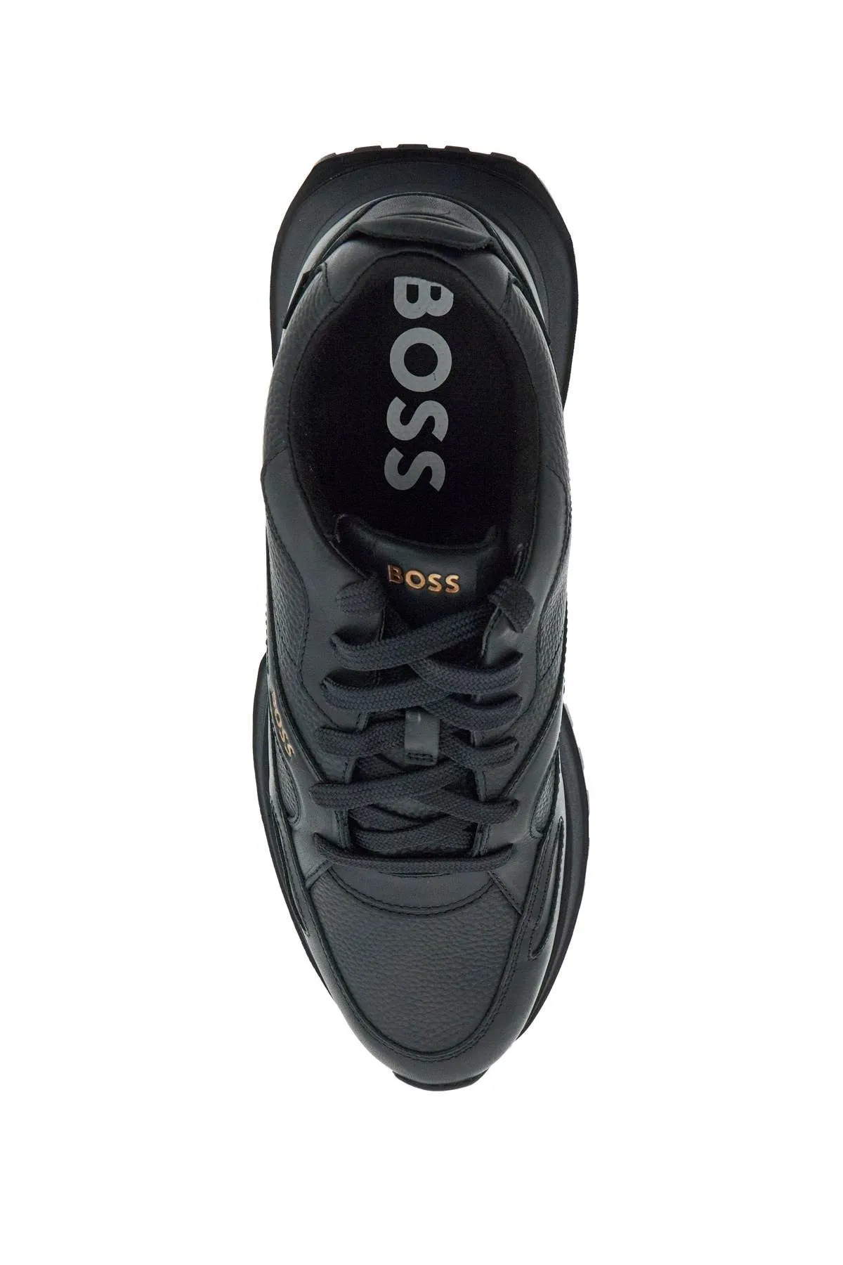 dark blue leather sporty elegant sneakers
