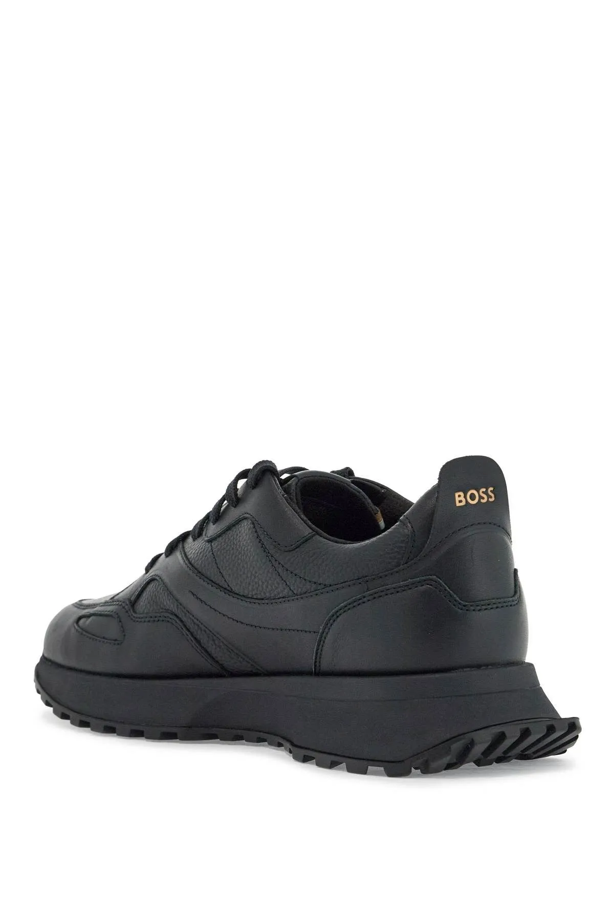 dark blue leather sporty elegant sneakers