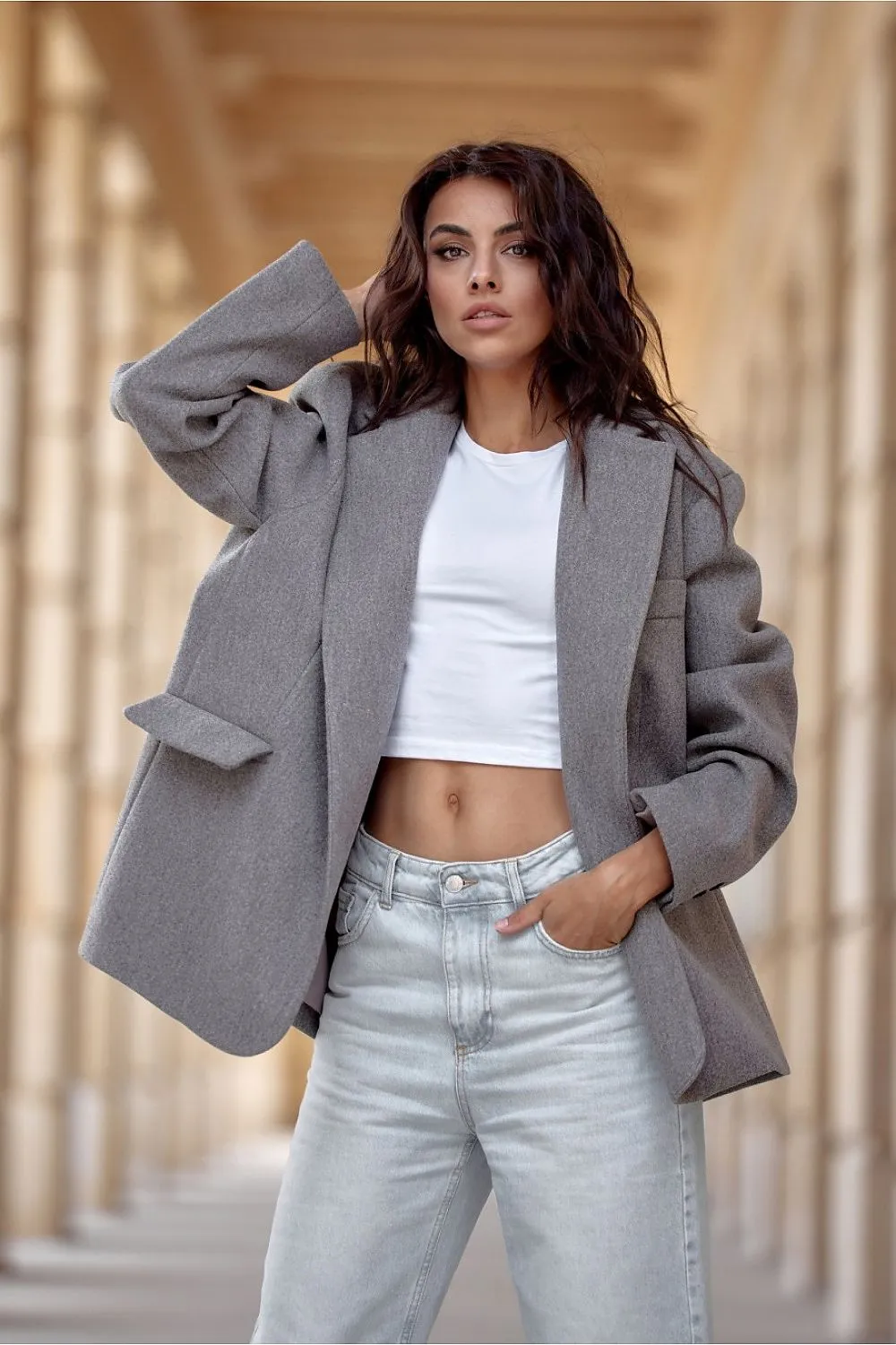 Decorative Lapel Voluminous Blazer