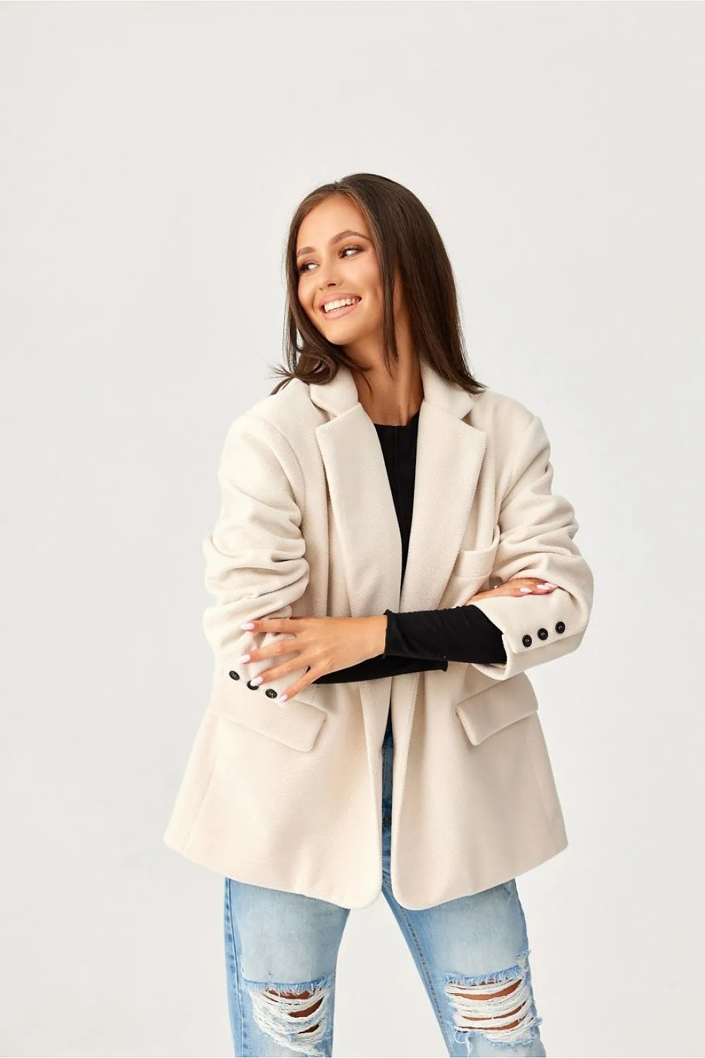 Decorative Lapel Voluminous Blazer
