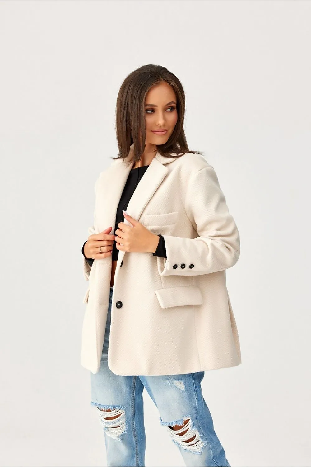 Decorative Lapel Voluminous Blazer