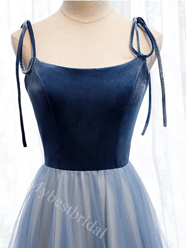 Elegant Spaghetti Straps Sleeveless A-line Long Prom Dress,PDS11555