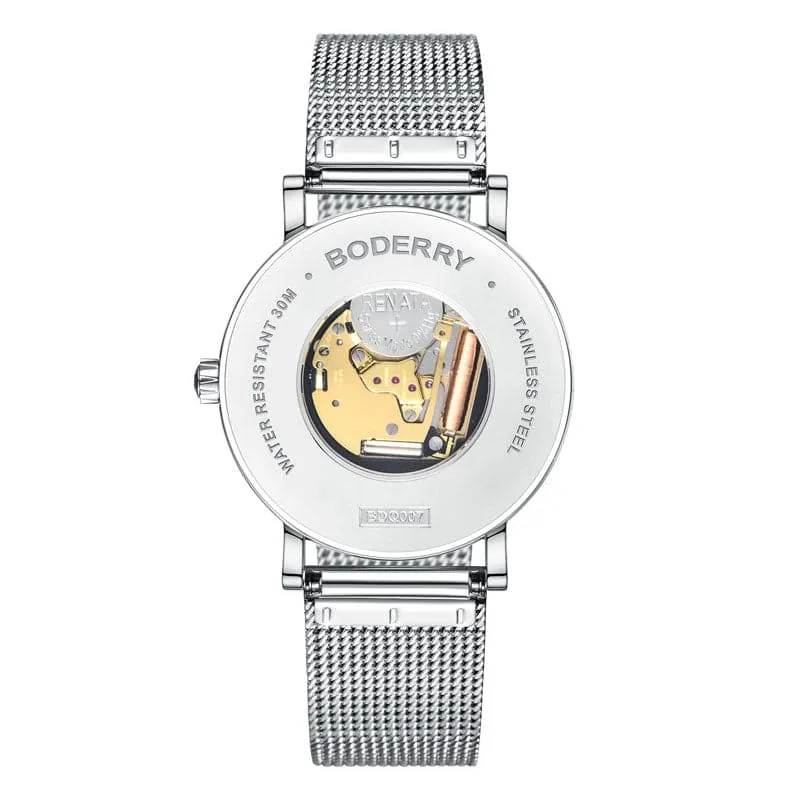 FLOWER - Swiss Quartz Movement Watch | Silver & Bamboo