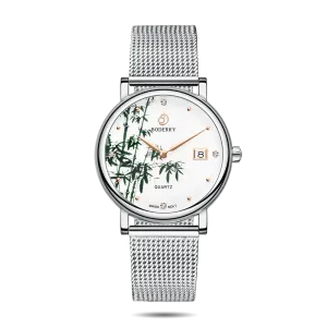 FLOWER - Swiss Quartz Movement Watch | Silver & Bamboo