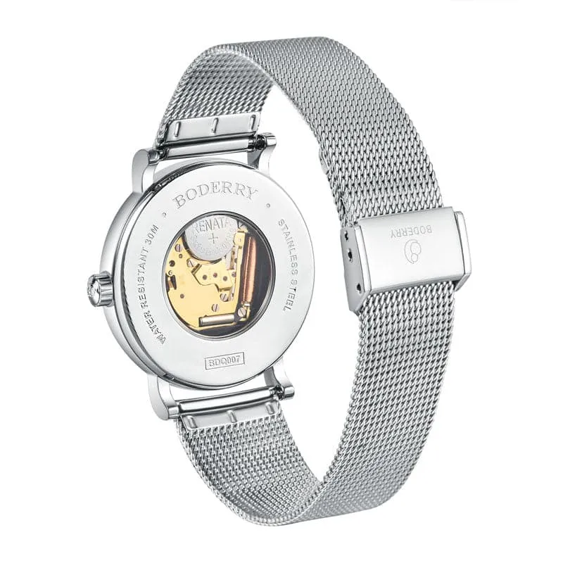 FLOWER - Swiss Quartz Movement Watch | Silver & Bamboo
