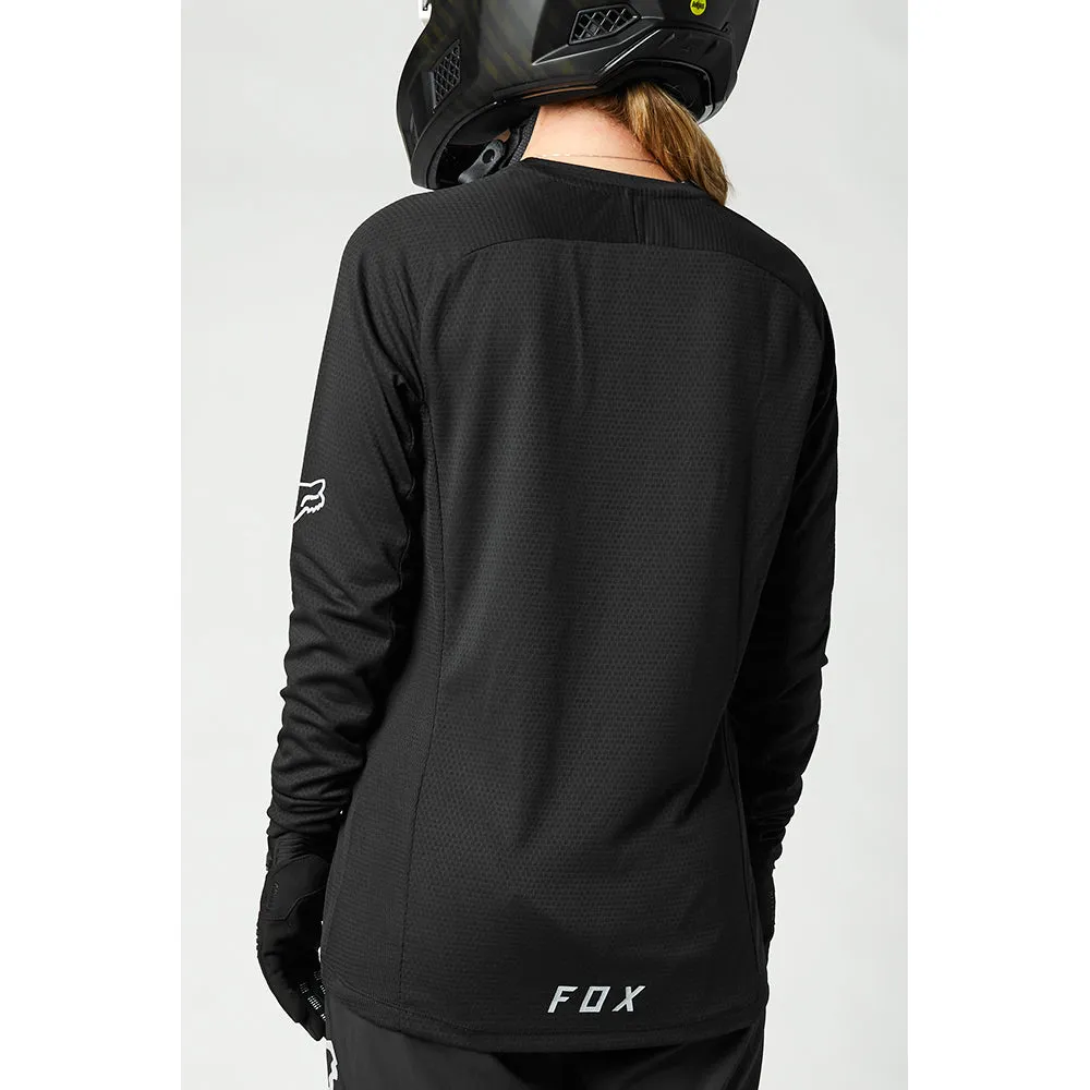 FOX WOMENS DEFEND LS JERSEY [BLACK]