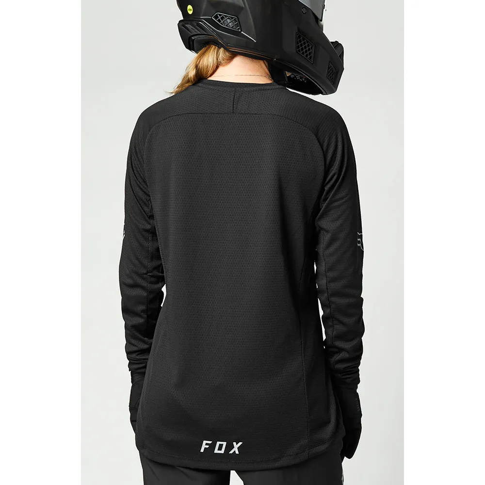 FOX WOMENS DEFEND LS JERSEY [BLACK]