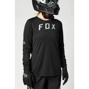 FOX WOMENS DEFEND LS JERSEY [BLACK]