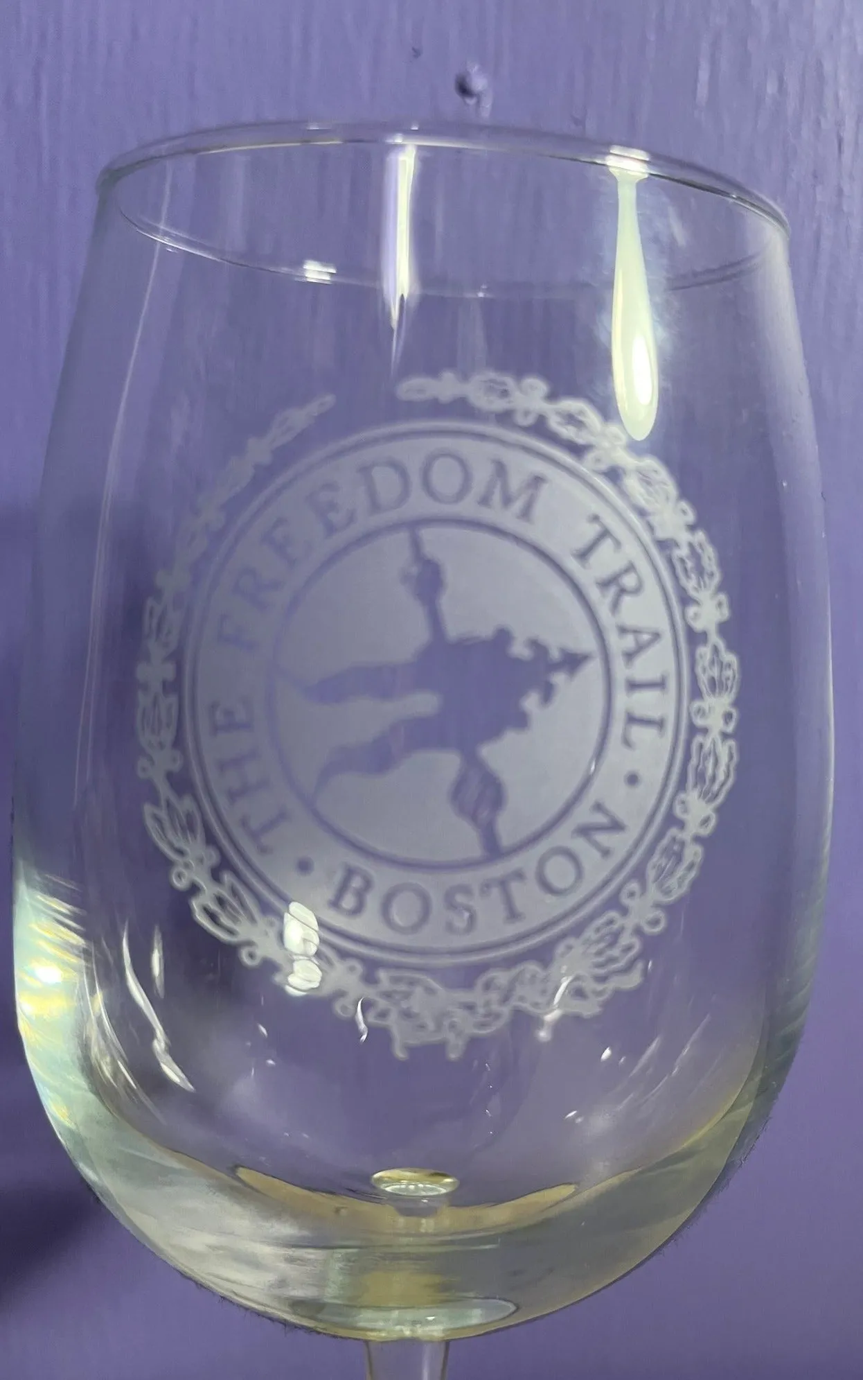 Freedom Trail Medallion Wine Glass