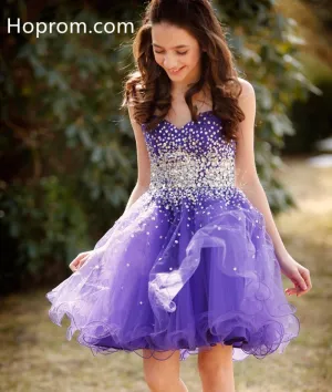 Girls Short Cocktail Dresses Lavender Purple Tulle Petite Dresses