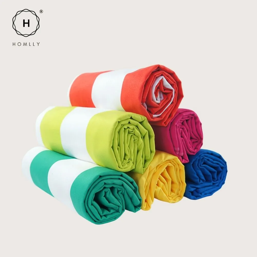 Homlly Classic Stripe Microfiber Quick Dry Sand Beach Travel Yoga Towel