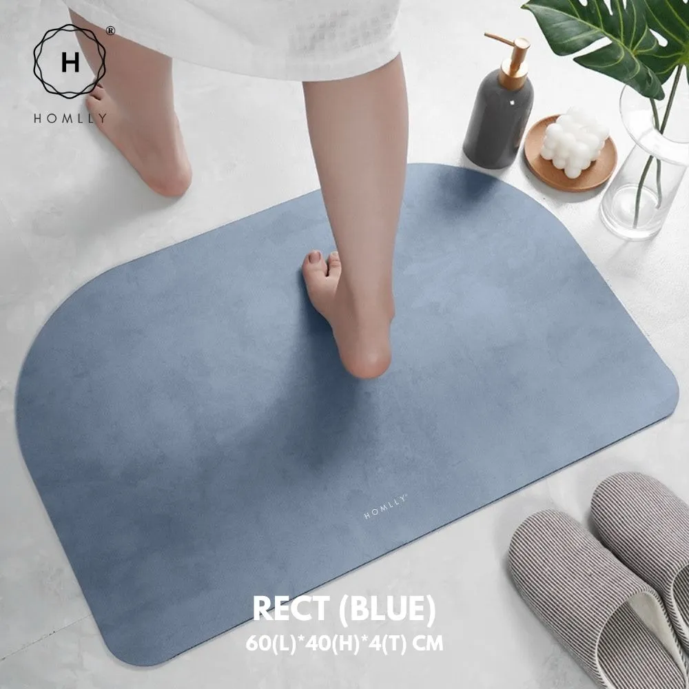 Homlly Non Slip Super Thin Quick Dry Absorbent Diatomaceous Floor Bath Mat