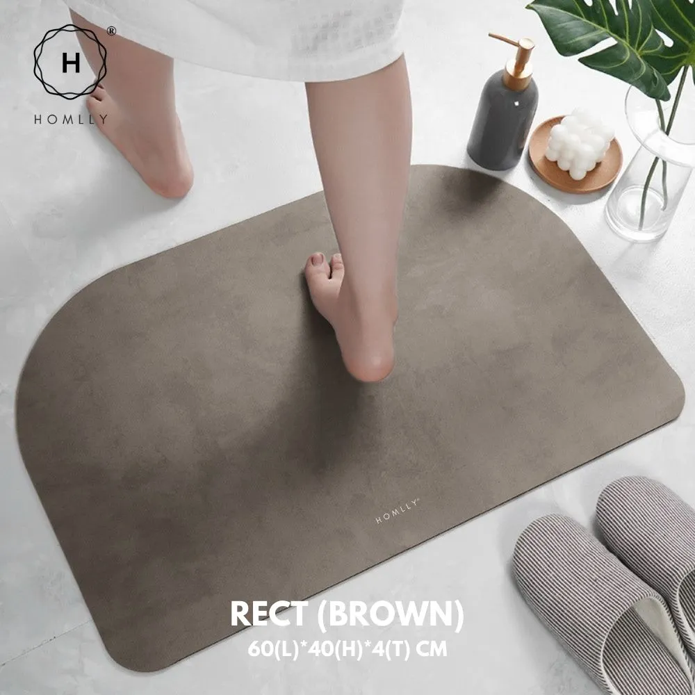 Homlly Non Slip Super Thin Quick Dry Absorbent Diatomaceous Floor Bath Mat