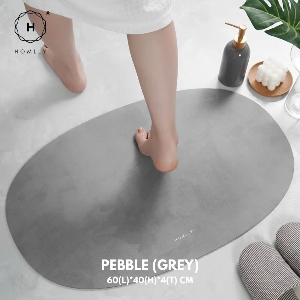 Homlly Non Slip Super Thin Quick Dry Absorbent Diatomaceous Floor Bath Mat