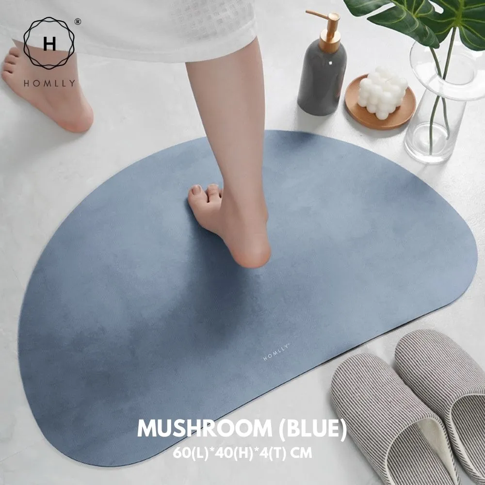 Homlly Non Slip Super Thin Quick Dry Absorbent Diatomaceous Floor Bath Mat