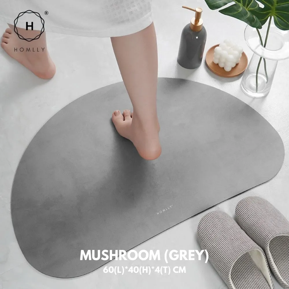Homlly Non Slip Super Thin Quick Dry Absorbent Diatomaceous Floor Bath Mat